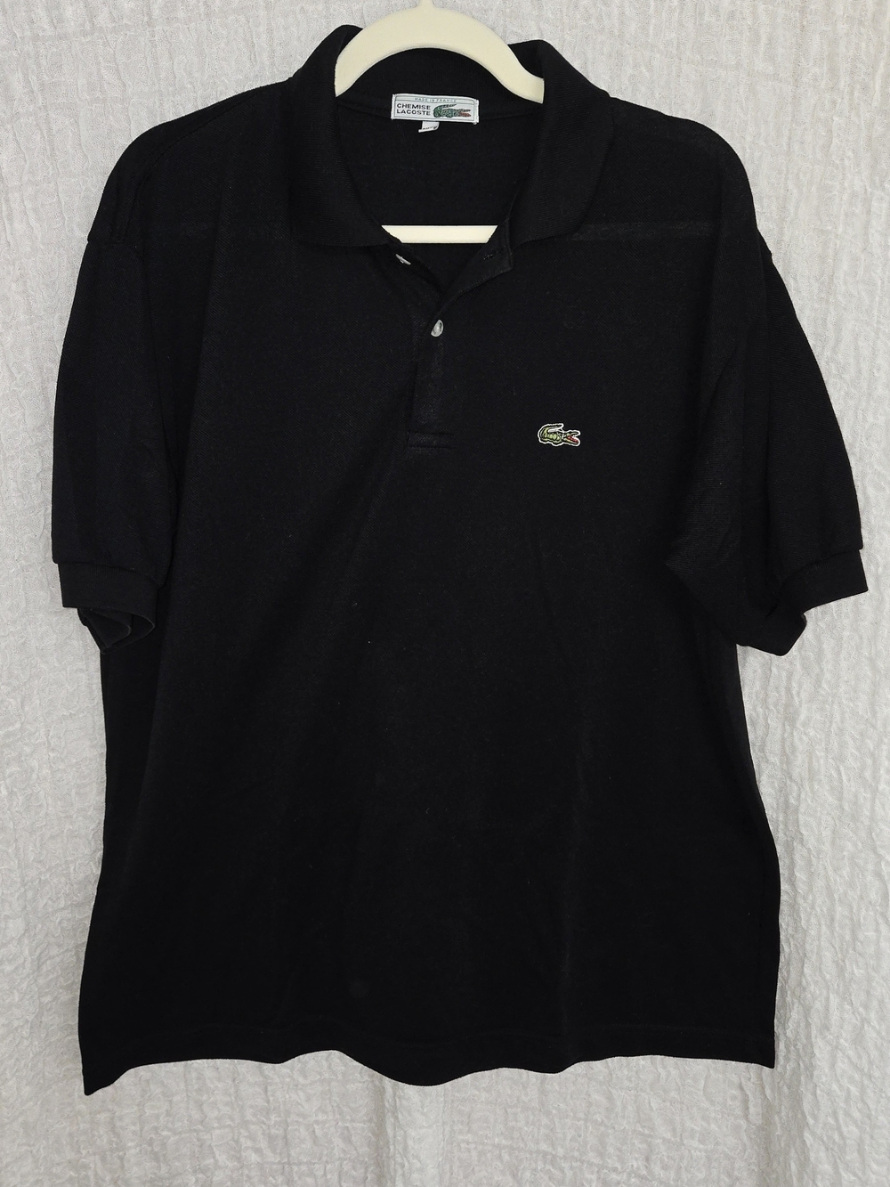Vintage Chemise Lacoste XXL Men's Black Classic Polo Shirt Made In France